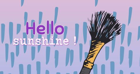 Colorful Makeup Enthusiast Greetings with Powder Brush