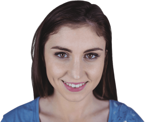 transparent portrait of smiling brunette woman with natural beauty - Download Free Stock Videos Pikwizard.com