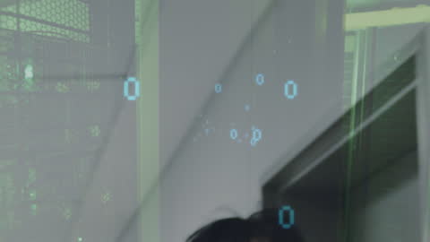 Animation of Data Processing Over Server Room