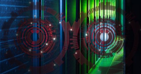 Futuristic Data Center with Digital Interface Scanners - Download Free Stock Images Pikwizard.com