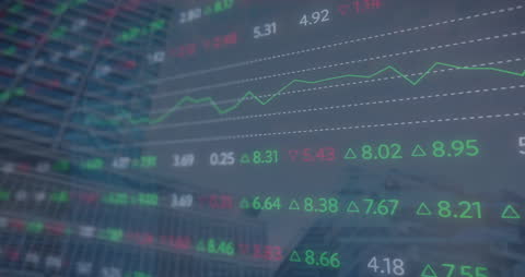 Digital Financial Data Overlays Urban Landscape