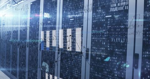 data processing over high-tech server room - Download Free Stock Images Pikwizard.com
