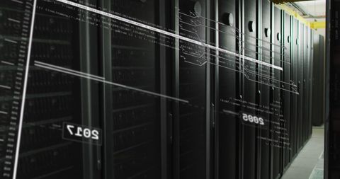 Advanced Technology in Data Center with Code Overlay - Download Free Stock Images Pikwizard.com