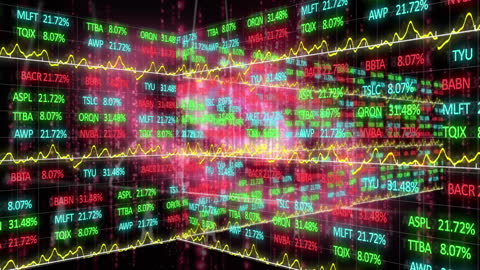 Dynamic 3D Financial Data Animation Display with Stock Prices