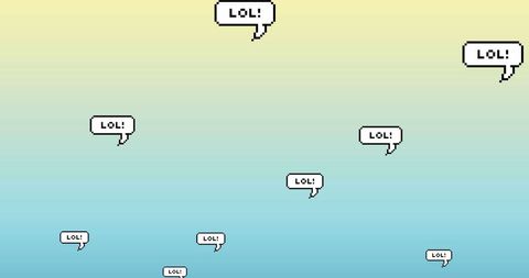 Lol speech bubbles on gradient background