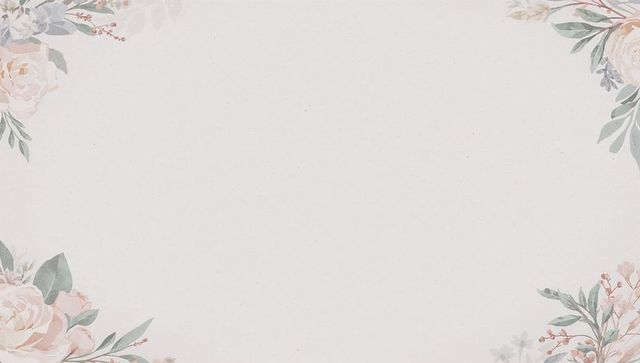 Watercolor Floral Border Framing Blank Central Text Area on Textured Paper for Wedding Invitation