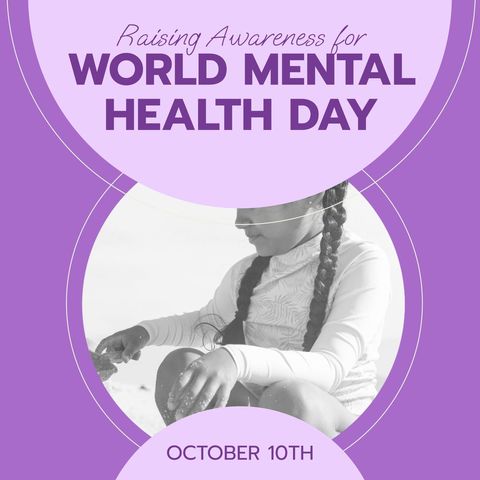 world mental health day poster promoting awareness - Download Free Stock Templates Pikwizard.com