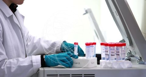 Scientist Analyzing Samples with Digital Interface - Download Free Stock Images Pikwizard.com