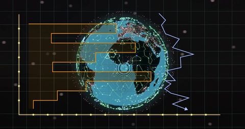 Digital Networks and Data Processing on Global Sphere - Download Free Stock Images Pikwizard.com