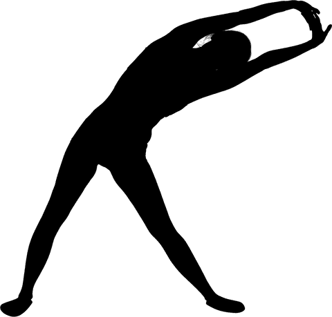 Transparent Silhouette of Woman Stretching in Sporty Pose