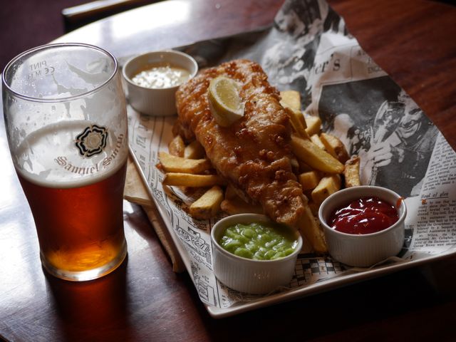 Typical Fish and Chips with Beer on Rustic Table - Download Free Stock Photos Pikwizard.com