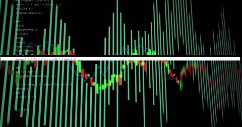 financial graphs over candlestick chart indicating stock fluctuations - Download Free Stock Images Pikwizard.com