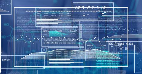Complex Digital Data Visualization on Virtual Screen - Download Free Stock Images Pikwizard.com