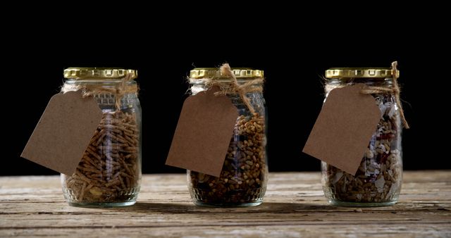 Eco Friendly Jars with Paper Labels Filled with Organic Food - Download Free Stock Images Pikwizard.com