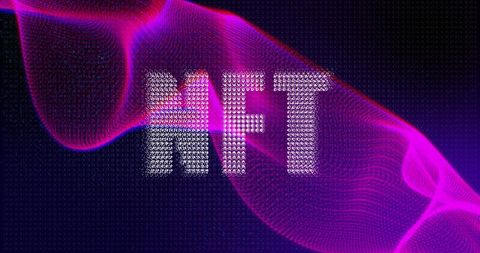 Futuristic NFT Banner with Neon Digital Wave Background - Download Free Stock Images Pikwizard.com