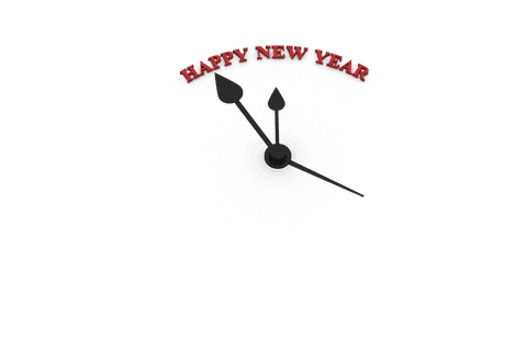 happy new year clock hands on transparent background - Download Free Stock Videos Pikwizard.com