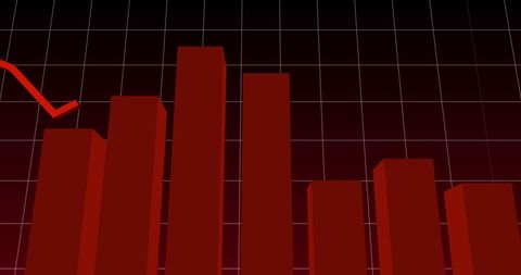 Declining Financial Chart with Red Bars and Graph Line - Download Free Stock Images Pikwizard.com