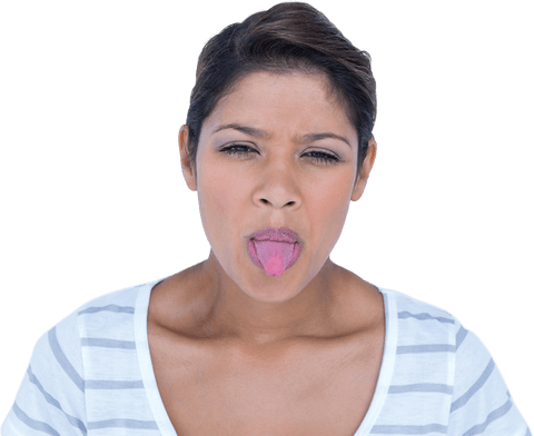 Portrait of Hispanic Woman Sticking Tongue Out with Transparent Background - Download Free Stock Videos Pikwizard.com