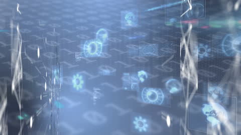 Futuristic Binary Data and Technological Connections