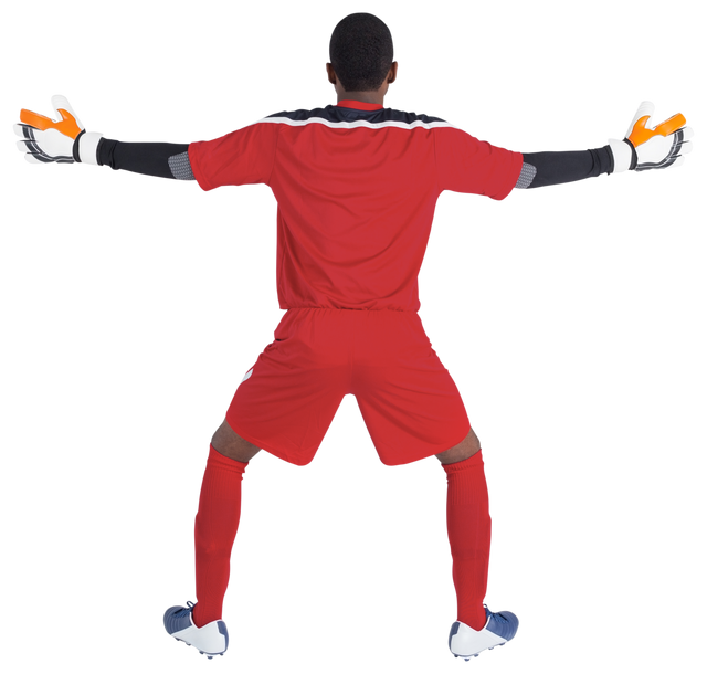 Transparent Image of Goalkeeper in Red Uniform with Arms Outstretched Save - Download Free Stock Videos Pikwizard.com