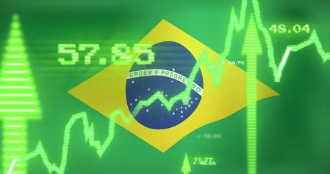 Financial Data Visualization with Brazilian Flag in Background - Download Free Stock Images Pikwizard.com