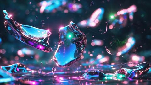 Futuristic Abstract Shards with Neon Glow - Digital AI Art