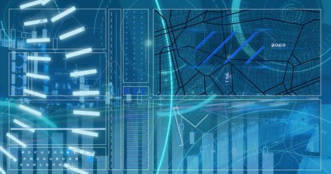 Futuristic Digital Interface with Blue Technology - Download Free Stock Images Pikwizard.com