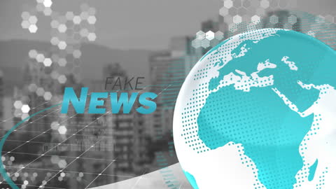 Digital Data Animation with World Globe and Cityscape