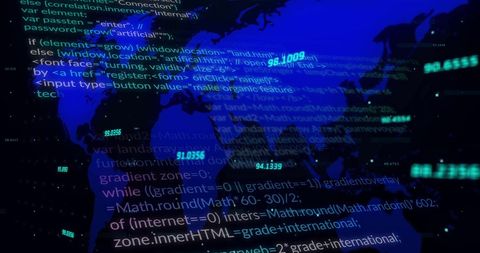 Global Data Processing Visualization with Code Overlay - Download Free Stock Images Pikwizard.com