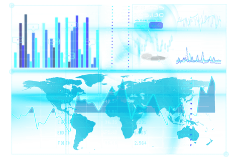 digital blue data analysis charts with world map on transparent background - Download Free Stock Videos Pikwizard.com