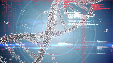 Digital DNA Strand and Data Processing Imagery