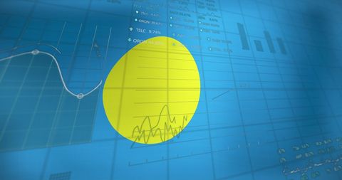 Data analysis concept overlaying palau flag