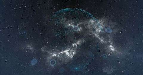 Futuristic digital universe and earth's connection