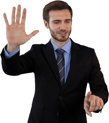 Transparent Display Interaction with Confident Businessman - Download Free Stock Videos Pikwizard.com