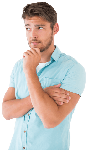 Young Man Transparent Thinking with Hand on Chin - Download Free Stock Videos Pikwizard.com