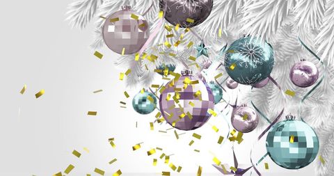 Christmas Ornaments with Confetti Celebration