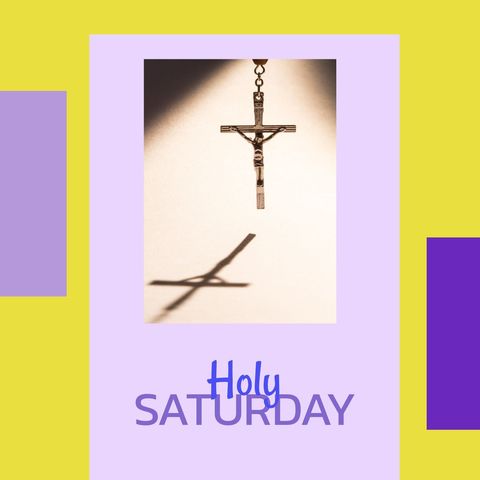 holy saturday with shadowed rosary cross - Download Free Stock Templates Pikwizard.com