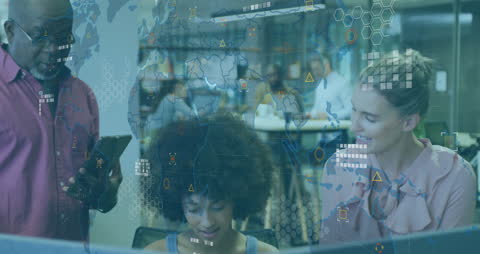 Collaboration Amidst Global Data Interface Display