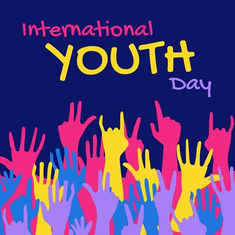 colorful hand gesture illustration celebrating international youth day - Download Free Stock Templates Pikwizard.com