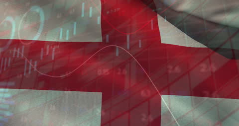 Denmark Flag Overlay with Financial Stock Market Graph