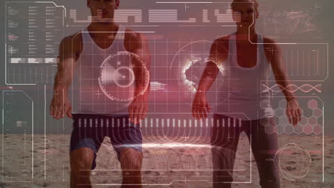 Dynamic Virtual Interface with Fitness Data Analysis Overlays