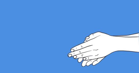 Hands Using Sanitizer with Disappearing Bacteria on Blue Background - Download Free Stock Images Pikwizard.com