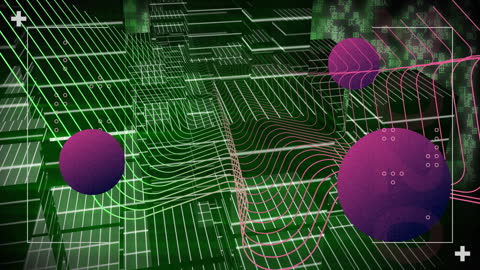 Abstract Digital Cityscape with Geometric Shapes