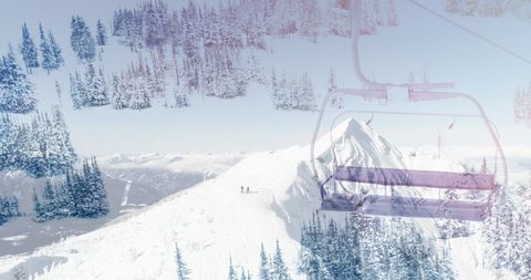 Ski Chair Lift Over Winter Mountains and Pine Trees - Download Free Stock Images Pikwizard.com