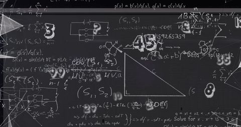 Complex Mathematical Equations and Formulas on Digital Interface