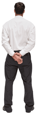 Businessman Turning Away Transparent Isolated Backside View