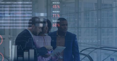 Diverse Team Analyzing Augmented Financial Data in Modern Office - Download Free Stock Images Pikwizard.com