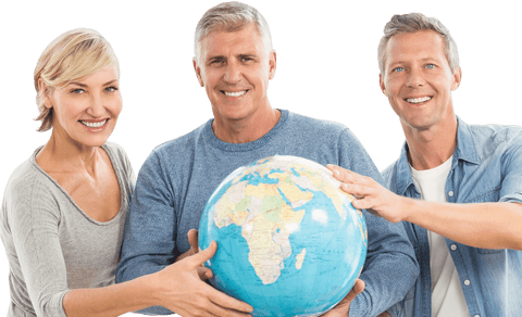 happy people holding transparent globe celebrating global unity - Download Free Stock Videos Pikwizard.com