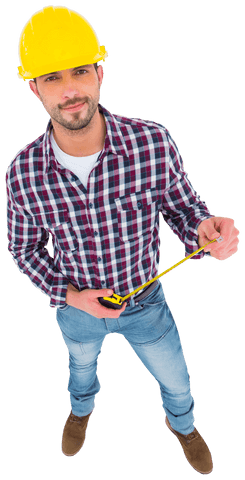 transparent handyman holding tape measure with confidence - Download Free Stock Videos Pikwizard.com