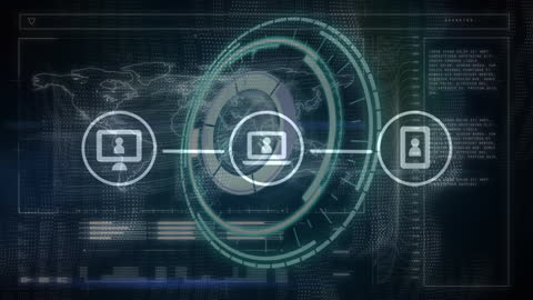 Global Network Connectivity Animation with Digital Interface